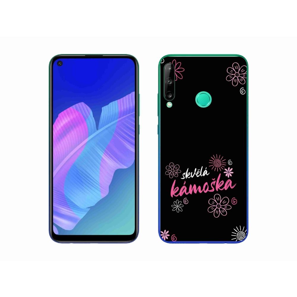 Gél borító mmCase a Huawei P40 Lite E - nagyszerű haver fekete háttérrel