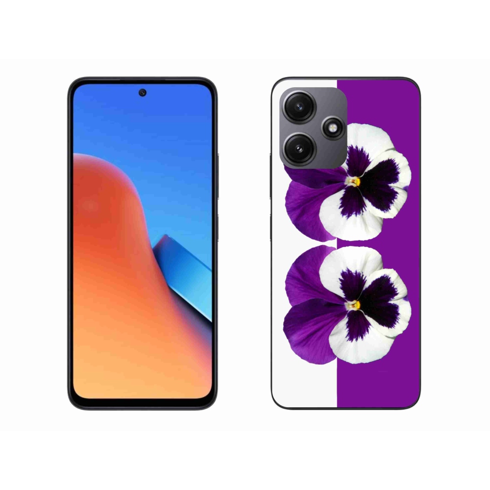 Gél borítás mmCase a Xiaomi Redmi 12 5G-hez - lila és fehér virág