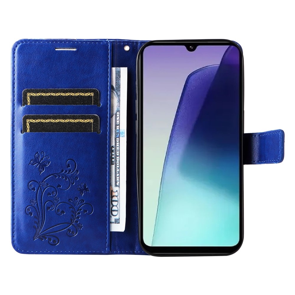 Nagy pillangó könyv tok Xiaomi Redmi 14C/Poco C75 - kék