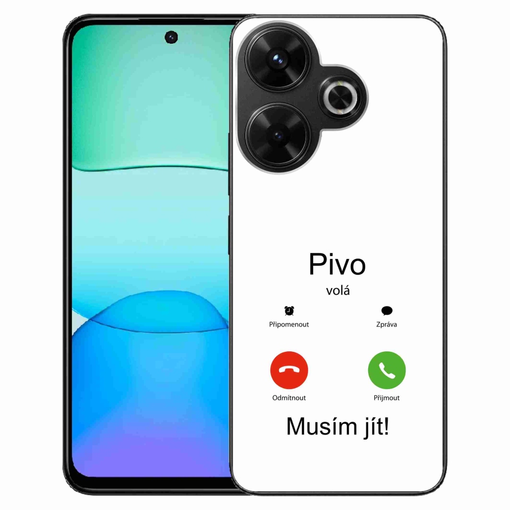 Gél borítás mmCase a Xiaomi Redmi 13 4G/Poco M6 4G - sör hívások fehér háttérrel