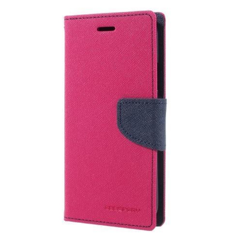 Fancy PU bőr könyv tok iPhone X készülékhez - rózsaszínű