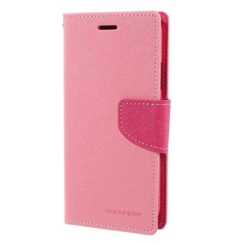 Fancy PU bőr könyvtáska iPhone X készülékhez - rózsaszín