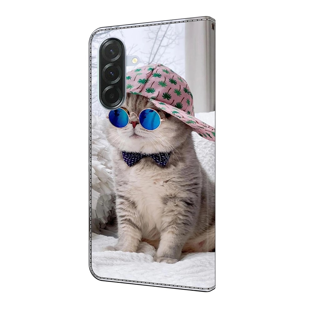 Divatos könyv tok Samsung Galaxy A16 4G/5G - macska a sapkában