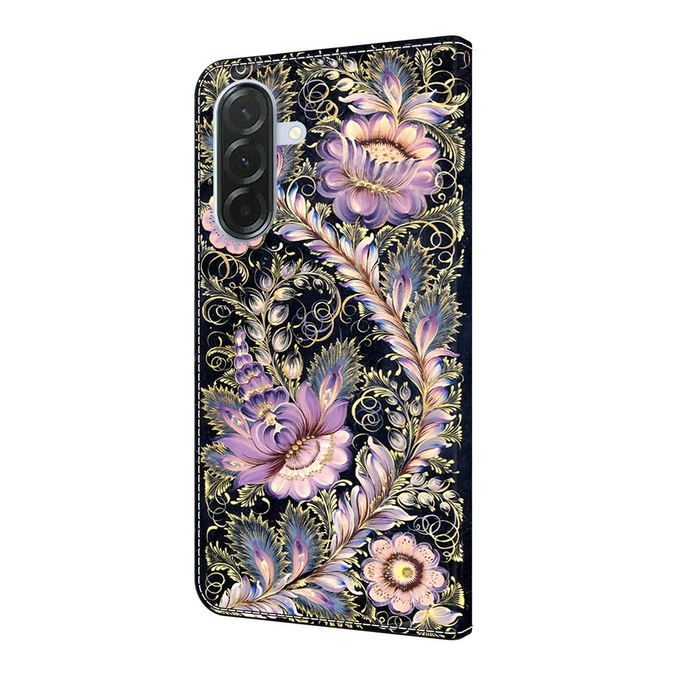 Divatos könyvtáska Samsung Galaxy A16 4G/5G - virágokhoz