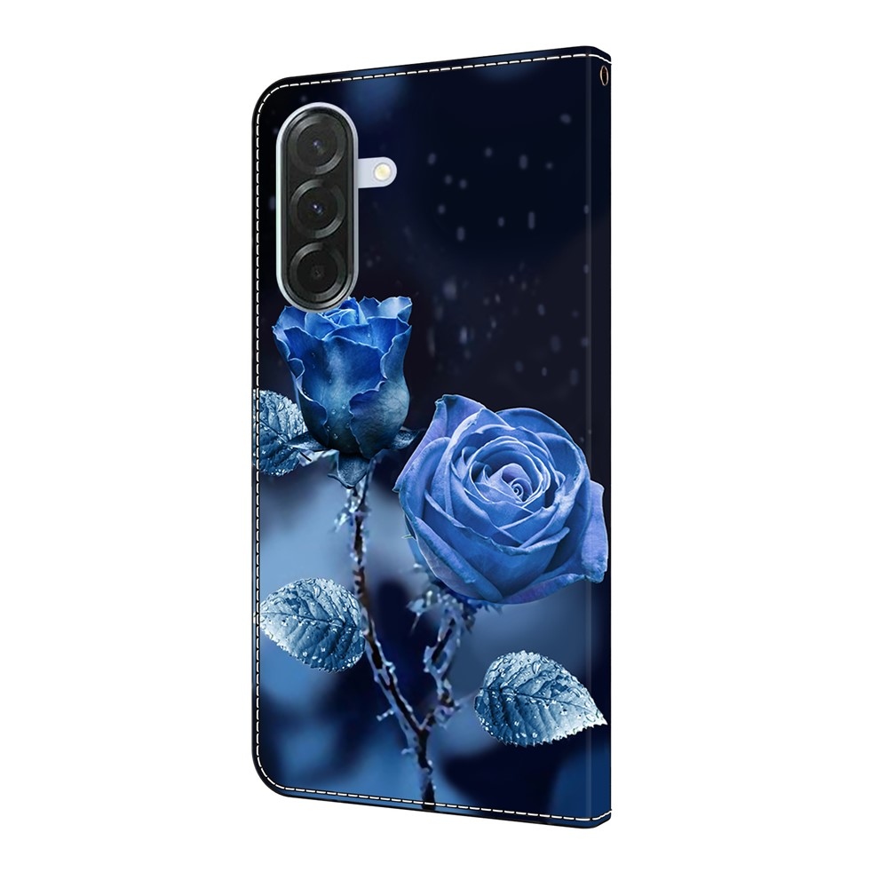 Divatos könyvtáska Samsung Galaxy A16 4G/5G készülékhez - kék rózsa