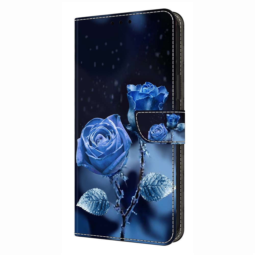 Divatos könyvtáska Samsung Galaxy A16 4G/5G készülékhez - kék rózsa