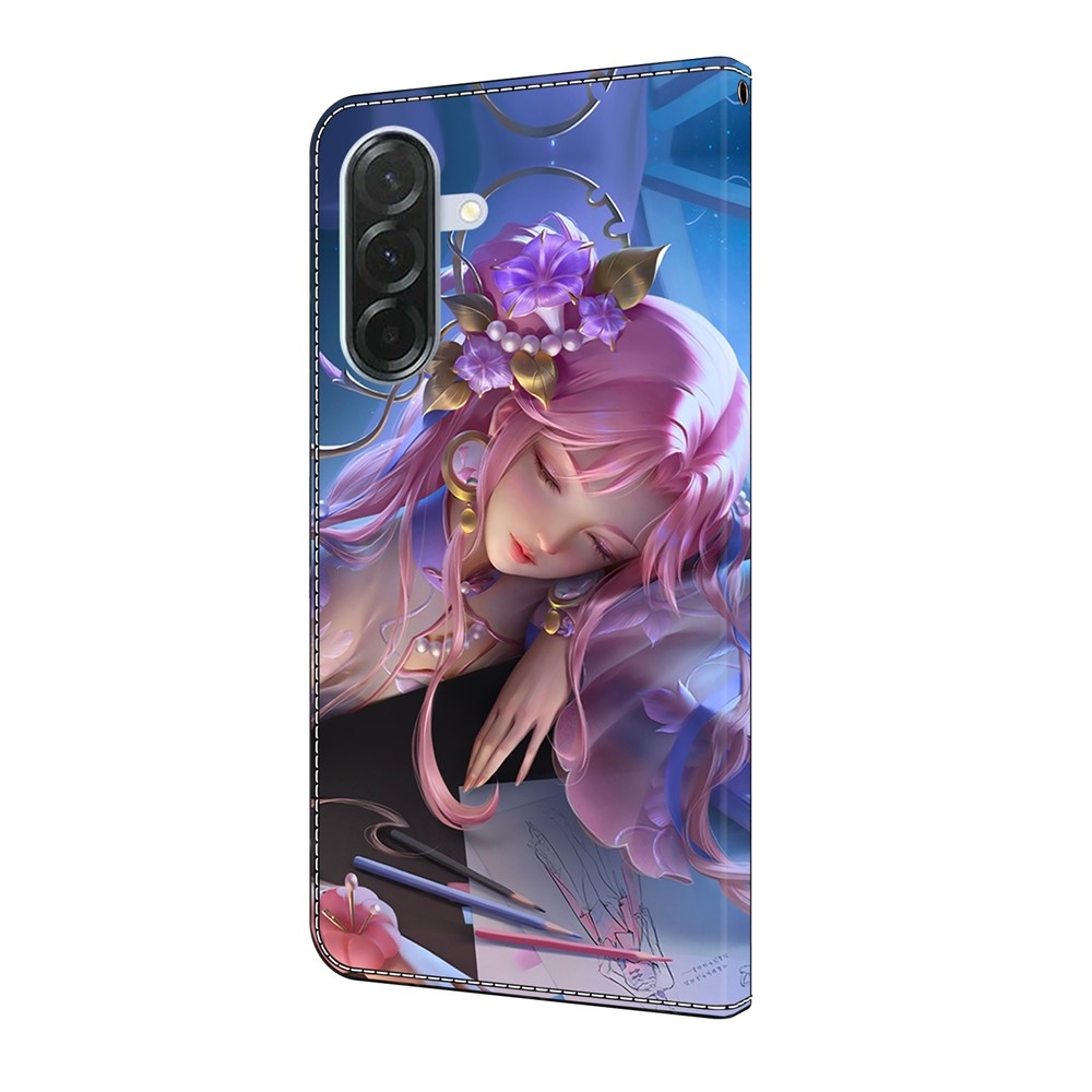 Divatos könyvtáska Samsung Galaxy A16 4G/5G - alvó lányhoz