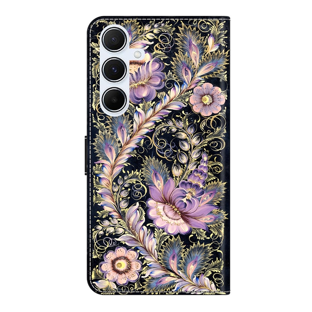 Divatos könyvtáska Samsung Galaxy A26 5G - virágok