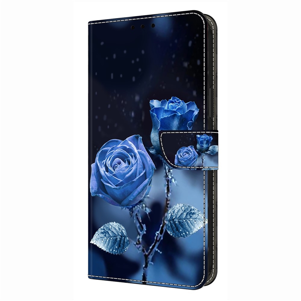 Divatos könyvtáska Samsung Galaxy A26 5G - kék rózsa
