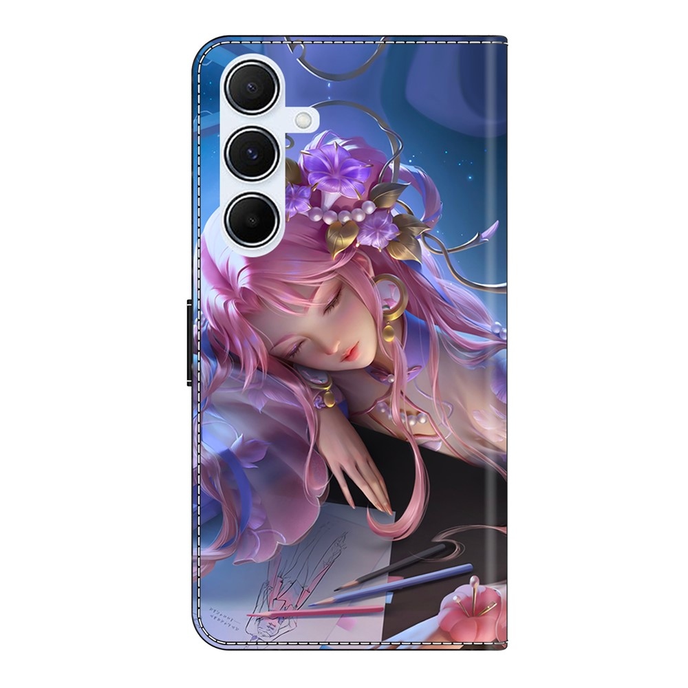 Divatos könyvtáska Samsung Galaxy A26 5G - alvó lányhoz