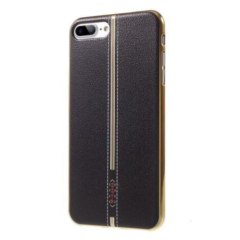 FashionStyle zselés tok PU bőr hátlappal iPhone 8 Plus és iPhone 7 Plus készülékhez - fekete