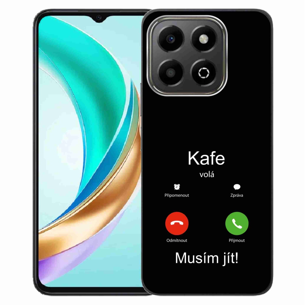 Gél borító mmCase a Honor X6b készülékhez - kávé hívó fekete háttérrel