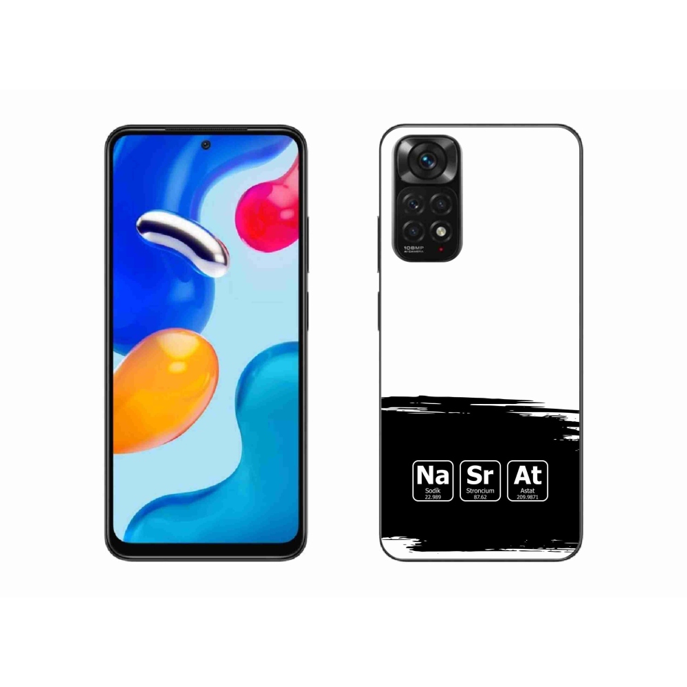 Gél borító mmCase a Xiaomi Redmi Note 11S 4G - kémiai elemek fekete és fehér háttérrel