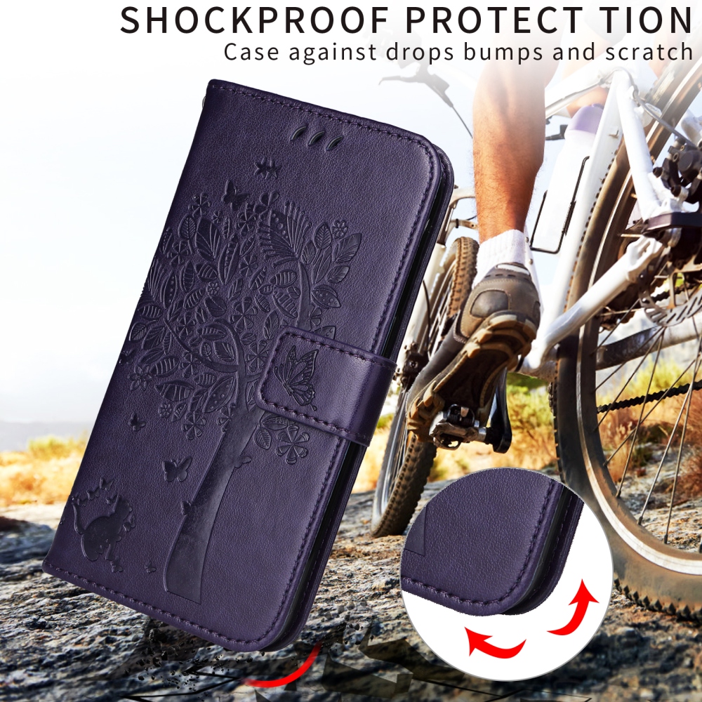 Fák könyv tokja Xiaomi Poco F7 5G - sötétlila