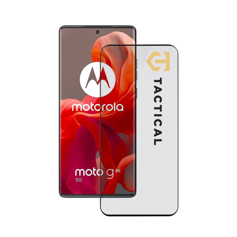 Taktikai üvegpajzs 5D üveg a Motorola G85 5G Fekete számára