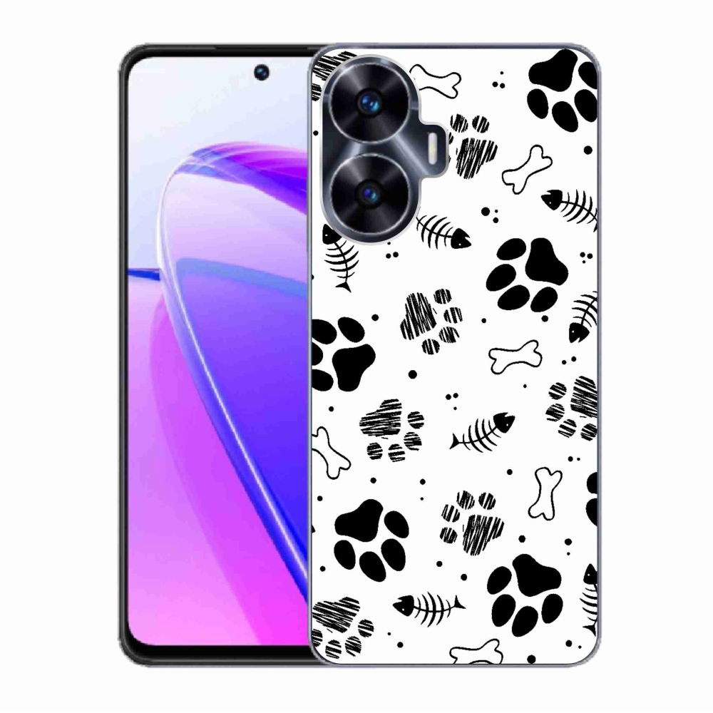Gél borítás mmCase a Realme C55 készülékhez - kutyamancsok 1