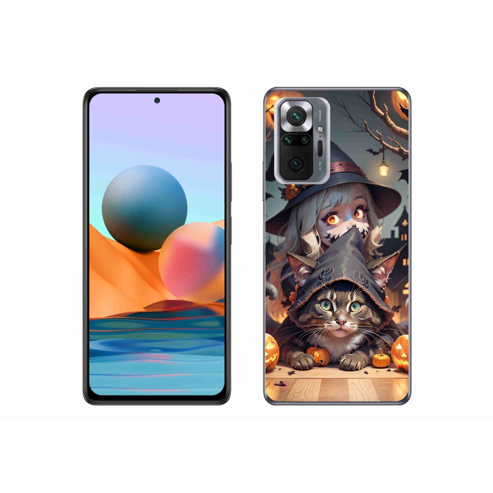Gél borítás mmCase a Xiaomi Redmi Note 10 Pro számára - boszorkány macskával