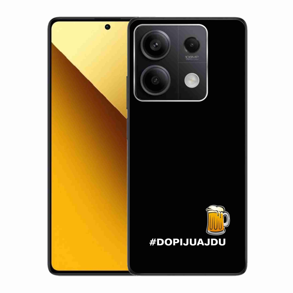 Gél borító mmCase a Xiaomi Redmi Note 13 5G - sör motívum 1 fekete háttérrel
