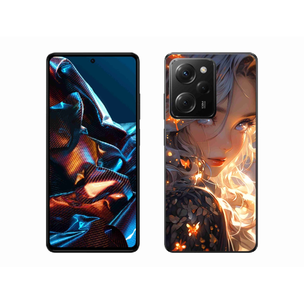 Gél borító mmCase a Xiaomi Poco X5 Pro 5G számára - lány és pillangók