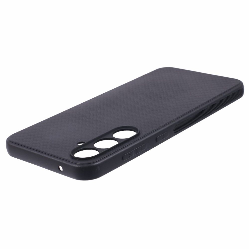 Szénszálas tartós zselés tok Samsung Galaxy S23 FE készülékhez - fekete