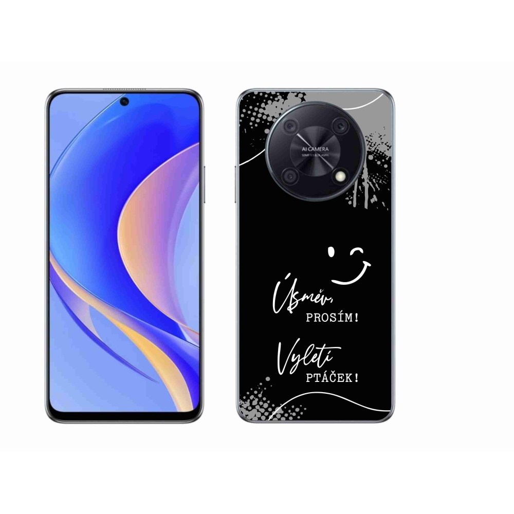 Gél borító mmCase a Huawei Nova Y90 készülékhez - vicces szöveg 4 fekete háttérrel
