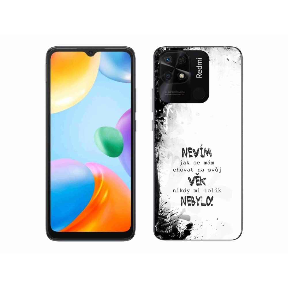 Gél borító mmCase a Xiaomi Redmi 10C-hez - vicces szöveg 14 fehér háttérrel