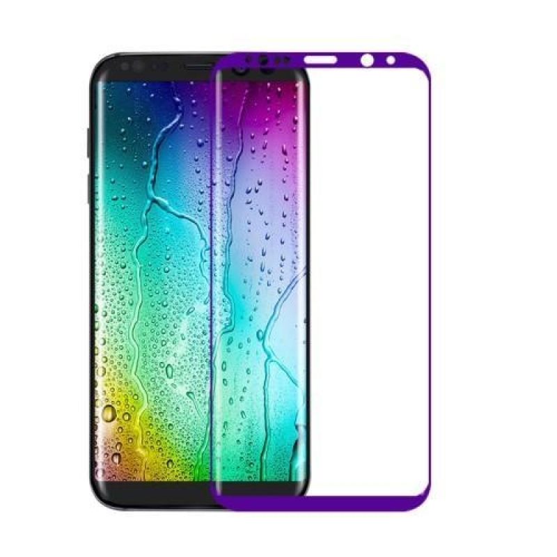FFScreen teljes képernyő rögzítésű edzett üveg Samsung Galaxy S8+ kijelzőhöz - lila szegéllyel