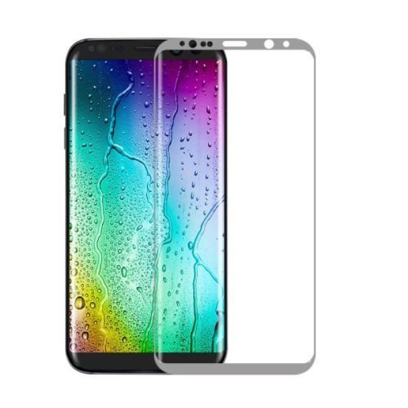 FFScreen teljes képernyős rögzítés edzett üveg a Samsung Galaxy S8 - ezüst szélű képernyőjén