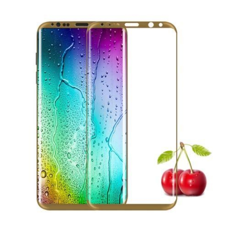 FFScreen teljes képernyő rögzítésű edzett üveg Samsung Galaxy S8+ kijelzőhöz - arany szegéllyel