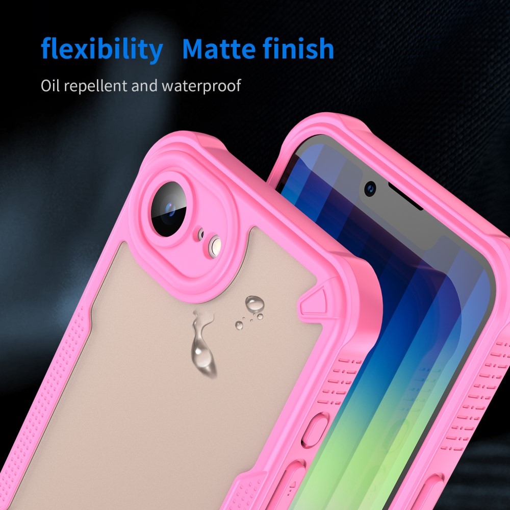 Fagyasztott tartós borítás iPhone 16e készülékhez - rózsaszín