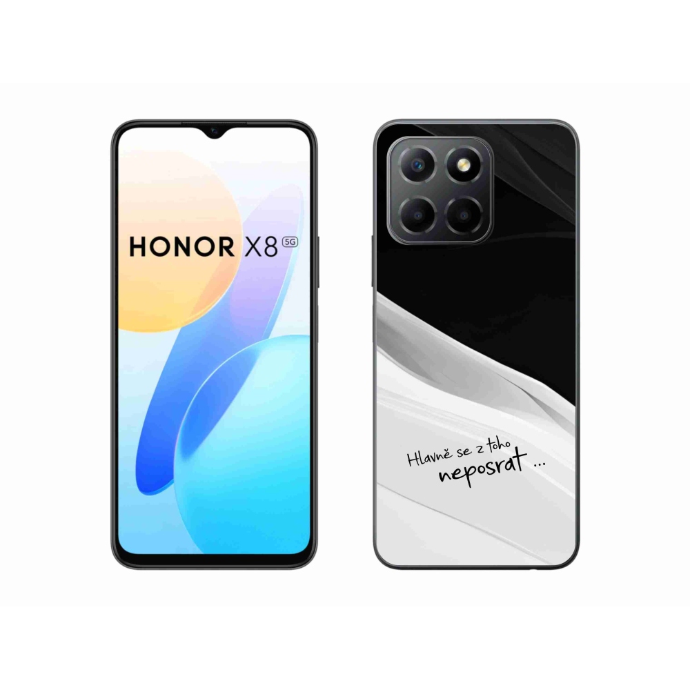 Gél borító mmCase a Honor X8 5G/Honor 70 Lite 5G készülékhez - vicces szöveg 13 fehér és fekete háttérrel