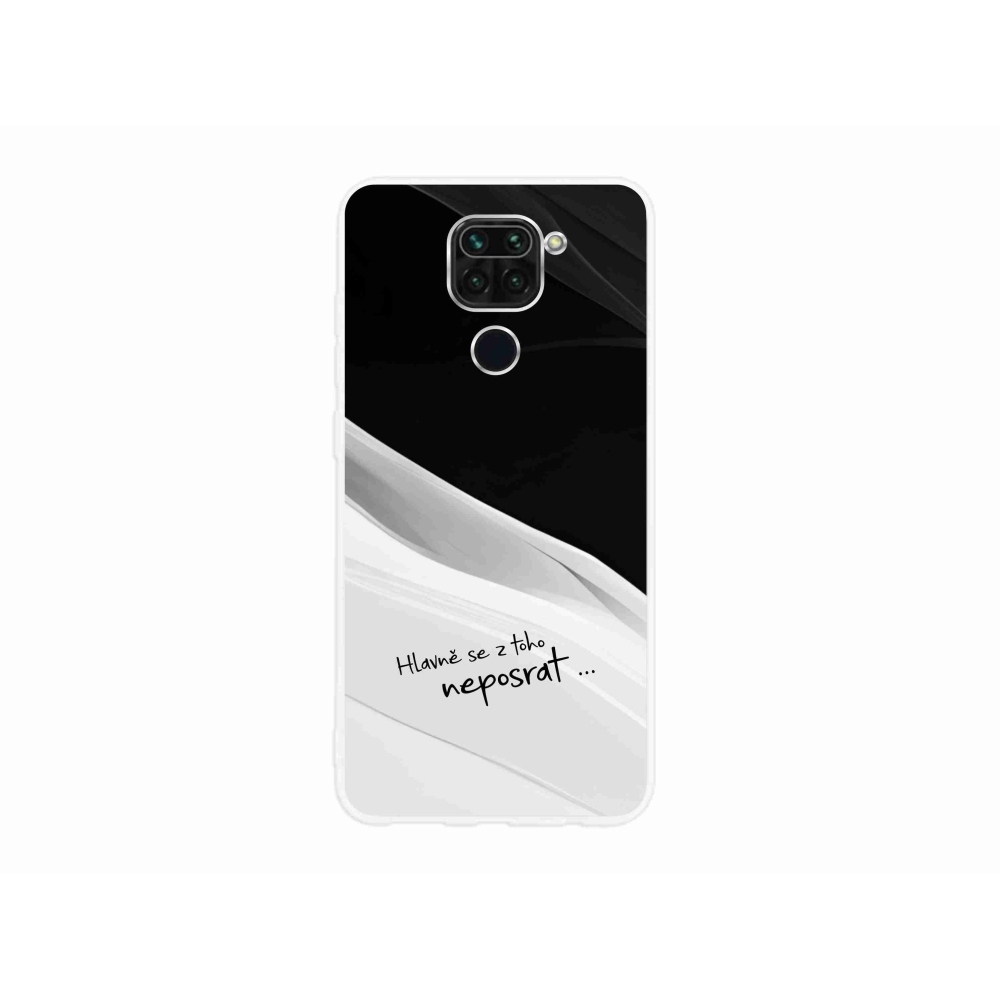 Gél borító mmCase a Xiaomi Redmi Note 9-hez - vicces szöveg 13 fehér és fekete háttérrel