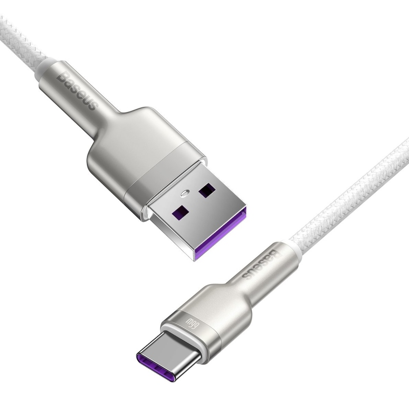 Baseus Cafule Metal sorozatú adatkábel USB-USB-C 66W 2m Fehér