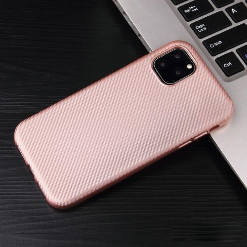Szálas zselés mobiltok Apple iPhone 11 Pro Max 6.5 (2019) - rózsaarany