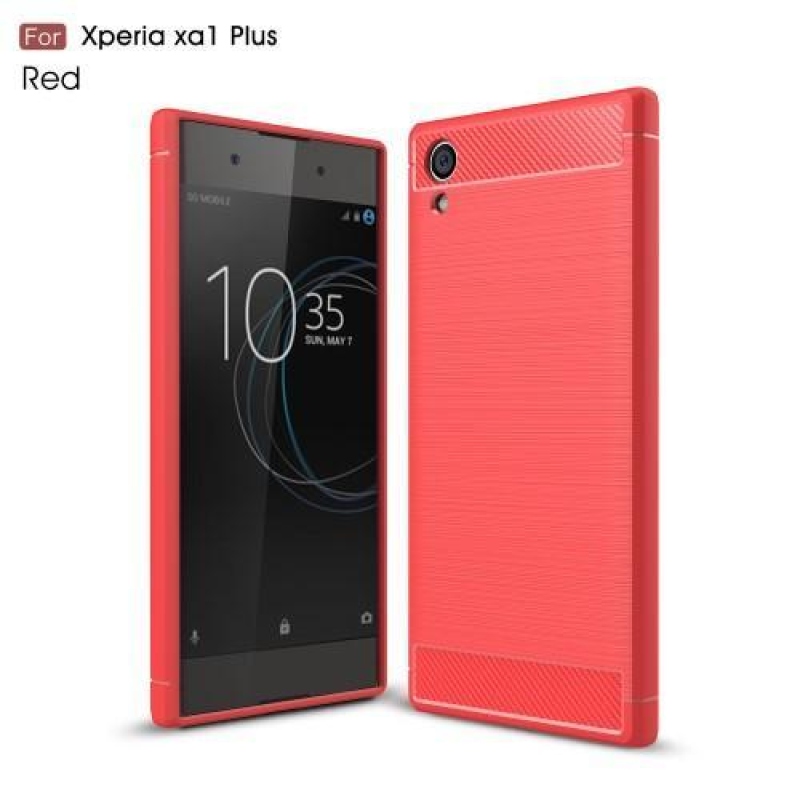 Szálas zselés tok Sony Xperia XA1 Plus készülékhez - piros