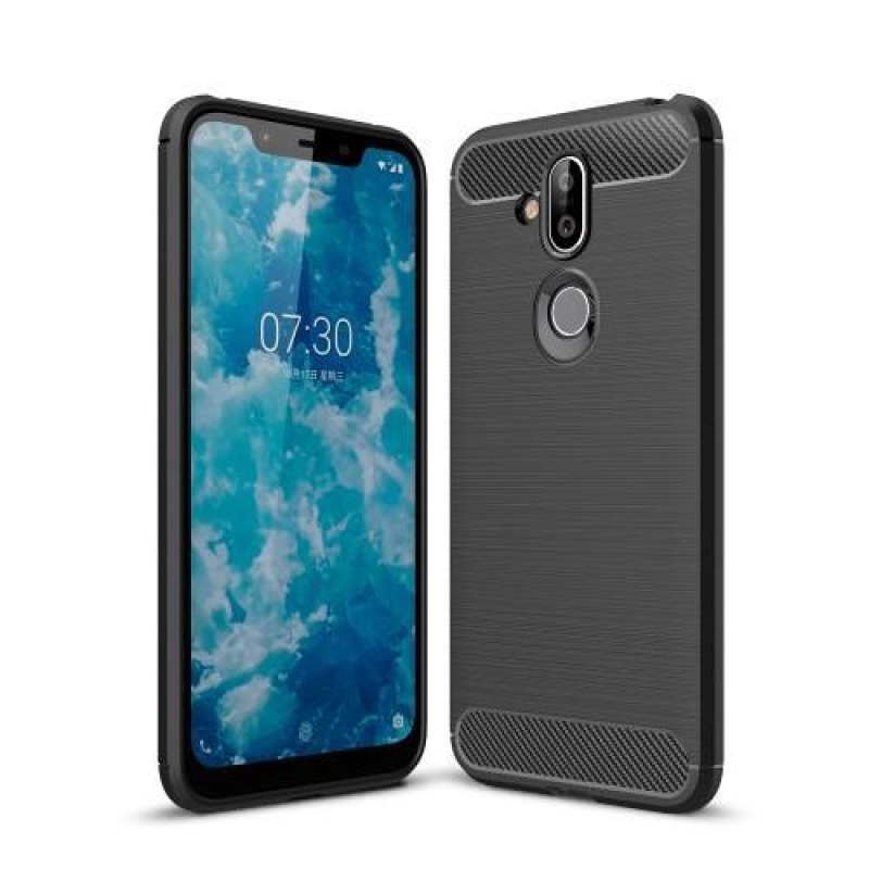 Szálas zselés tartós borítás Nokia 8.1 készülékhez - fekete