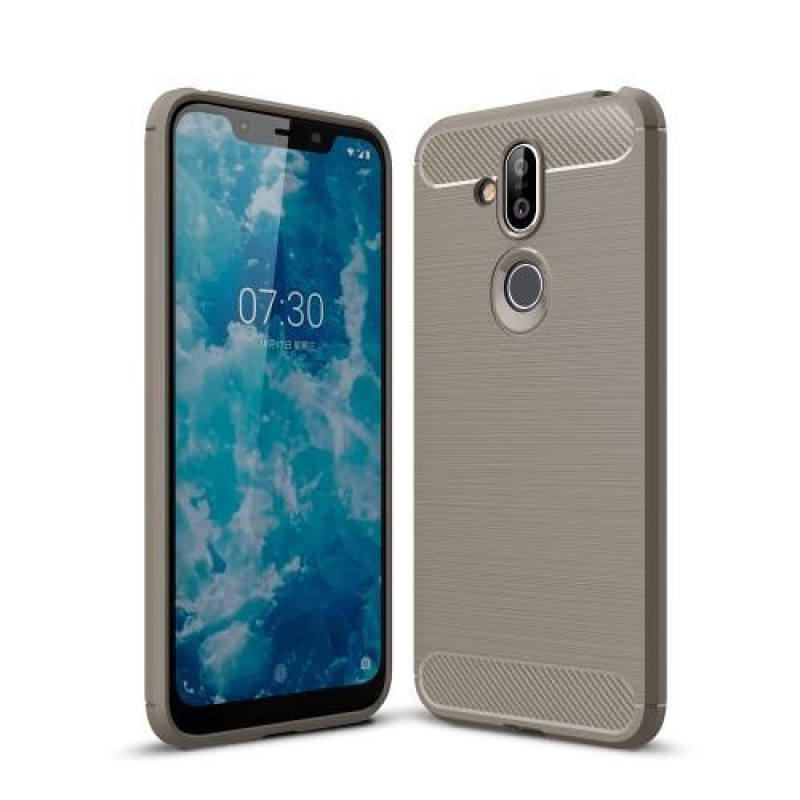 Szálas zselés tartós borítás Nokia 8.1 készülékhez - szürke