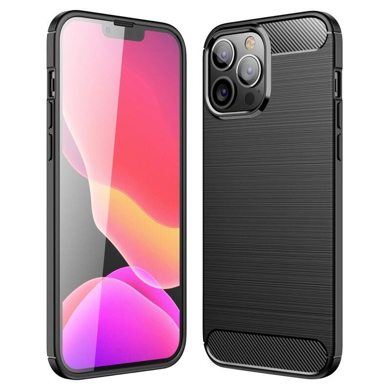 Rostálló, texturált zselés tok iPhone 13 Pro Max 6.7 készülékhez - fekete