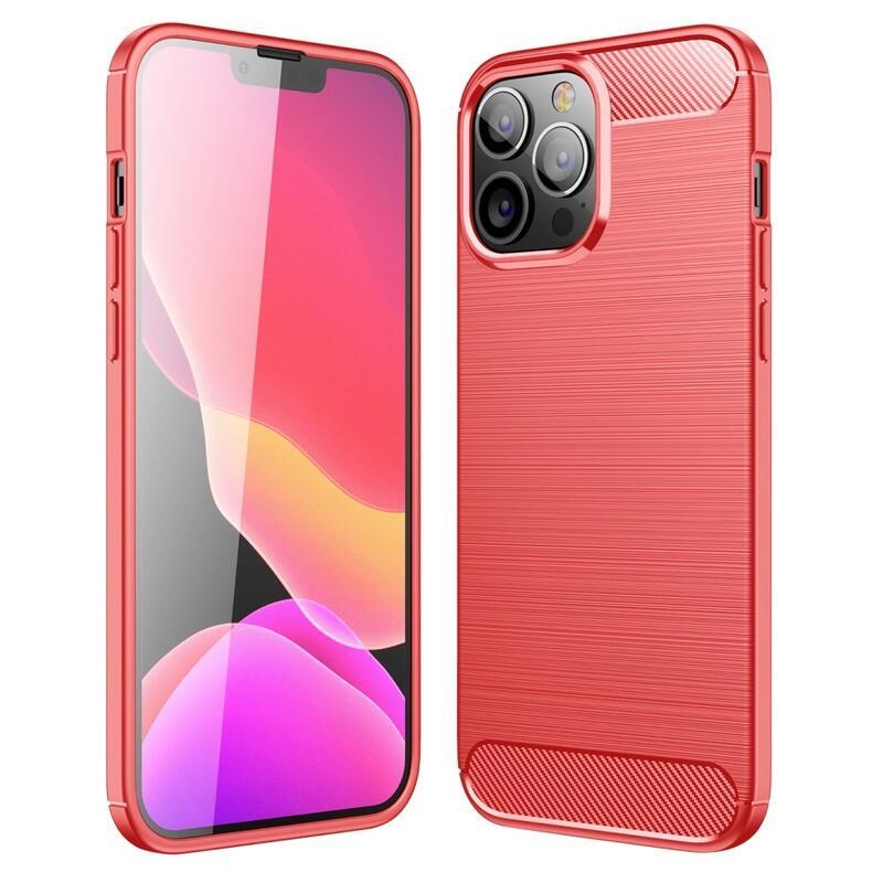 Rostálló, texturált zselés tok iPhone 13 Pro Max 6.7 készülékhez - piros
