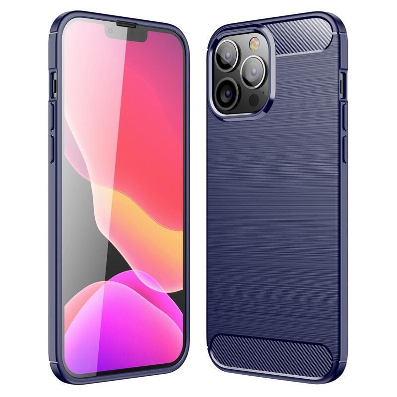 Rostálló, texturált zselés tok iPhone 13 Pro Max 6.7 készülékhez - kék