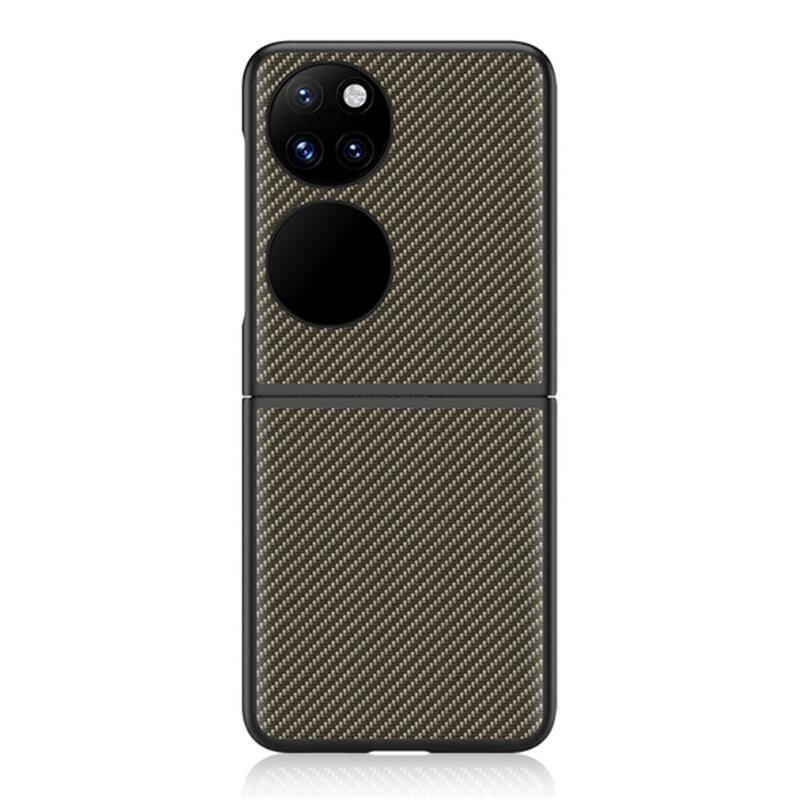 Szálas műanyag borítás a Huawei P50 Pocket mobilhoz - barna