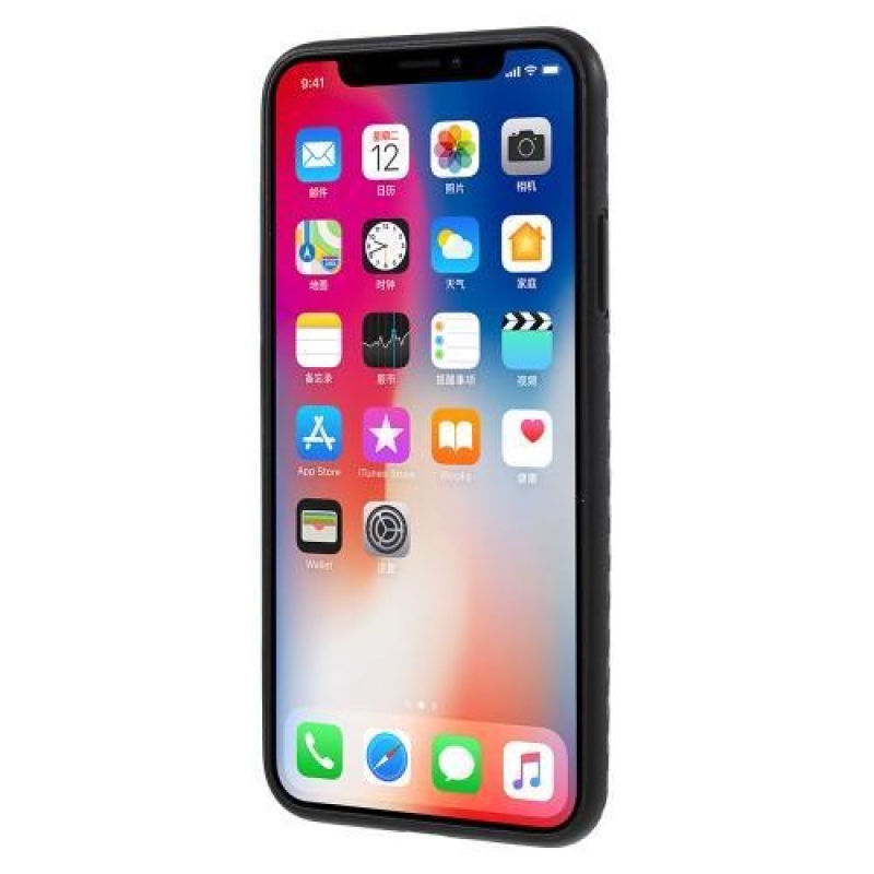 Szálas műanyag tok iPhone X készülékhez - fekete