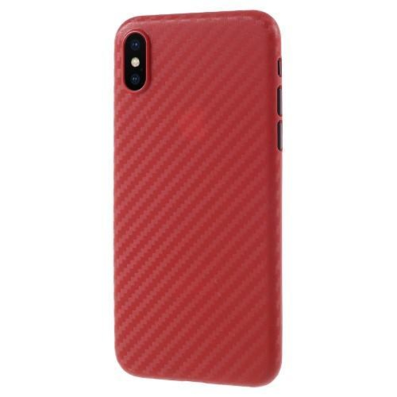 Szálas műanyag tok iPhone X készülékhez - piros