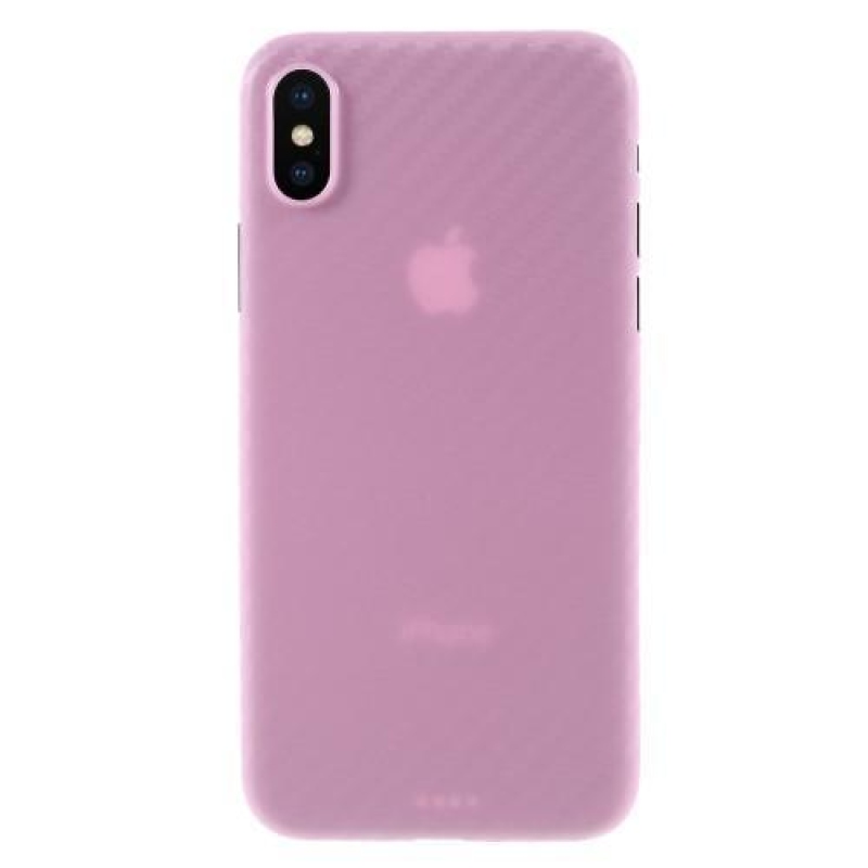 Szálas műanyag tok iPhone X készülékhez - rózsaszín