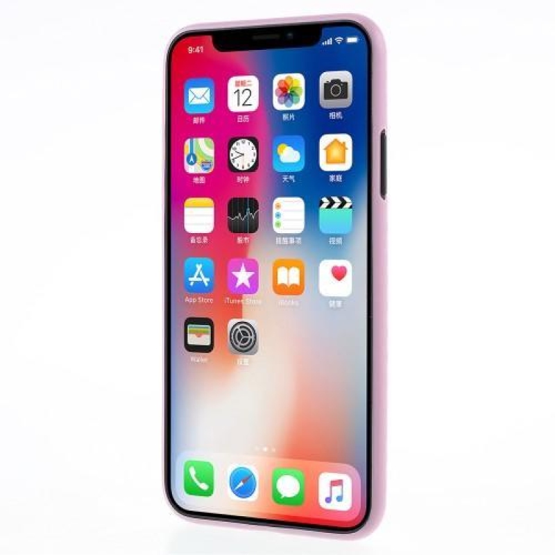 Szálas műanyag tok iPhone X készülékhez - rózsaszín