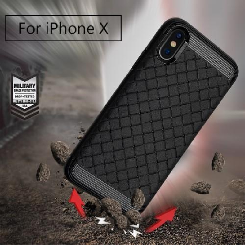 Terepszínű zselés tok mintával iPhone X készülékhez - fekete