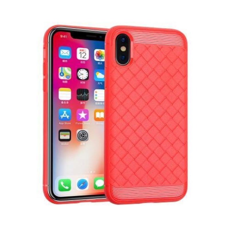 Mezei zselés tok mintával iPhone X készülékhez - piros