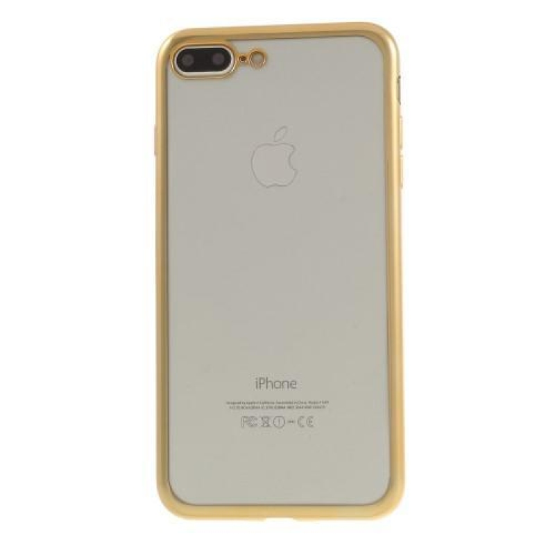 Finom zselés tok markáns keretezéssel iPhone 8 Plus és iPhone 7 Plus készülékhez - arany színben