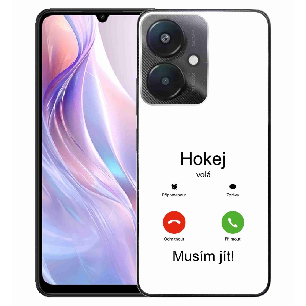 Gél borító mmCase a Xiaomi Redmi 13C 5G - hoki hívások fehér háttérrel