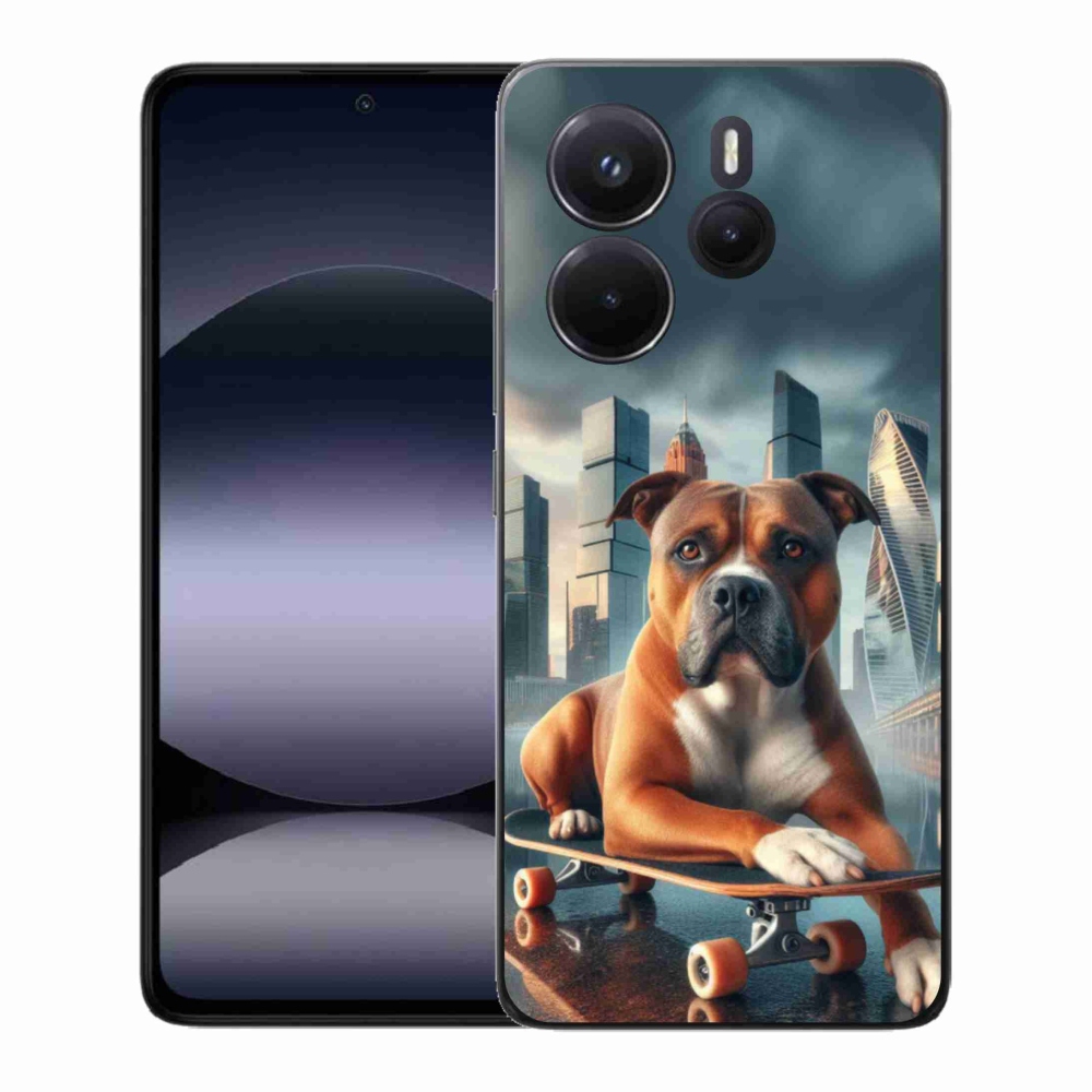 Gél borítás mmCase a Xiaomi Redmi Note 14-hez - kutya gördeszkán